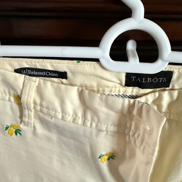 Talbots Relaxed Chinos w/ embroidered lemons - Picture 2 of 3